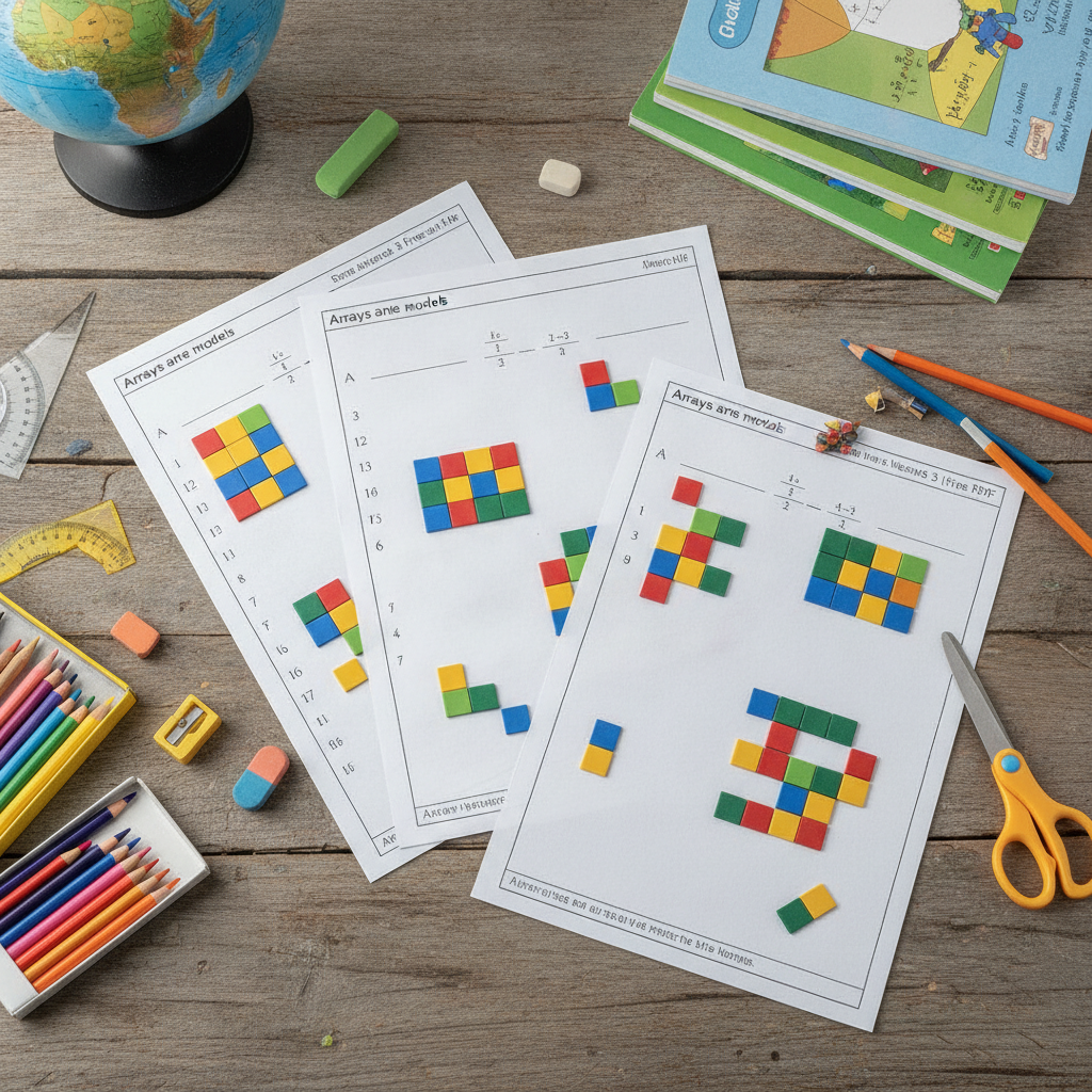 Arrays and area models worksheets grade 3: 5 exercícios práticos — resultado