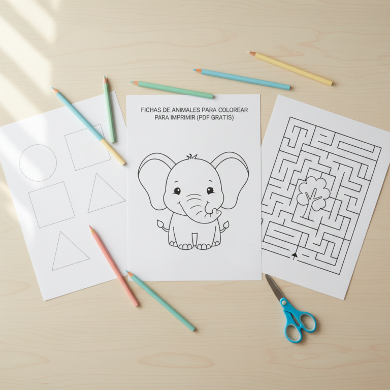 Ilustração editorial: Dibujos de animales para colorear: 50 fichas PDF gratis