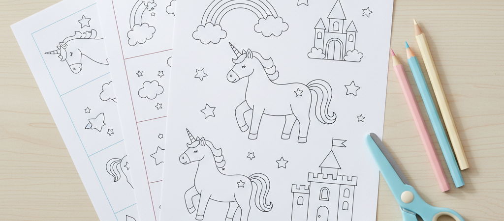 Dibujos de unicornios para colorear para imprimir: 15 diseños