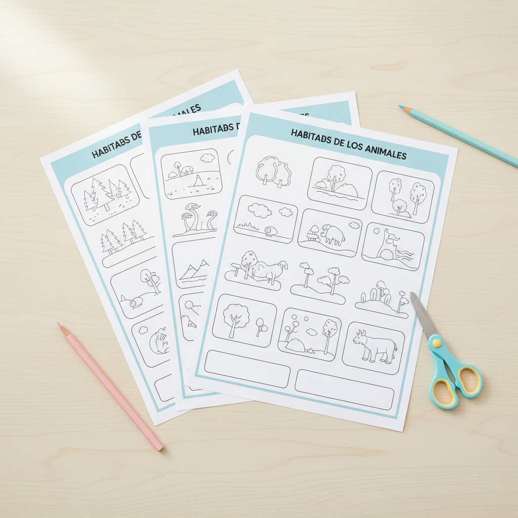 Hábitats de los animales: fichas de trabajo grado 2 (PDF)