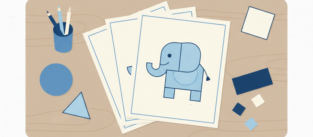 Como desenhar um elefante passo a passo para crianças (PDF grátis)