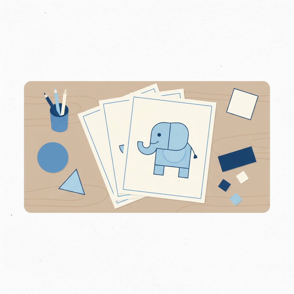 Como desenhar um elefante passo a passo para crianças (PDF grátis)