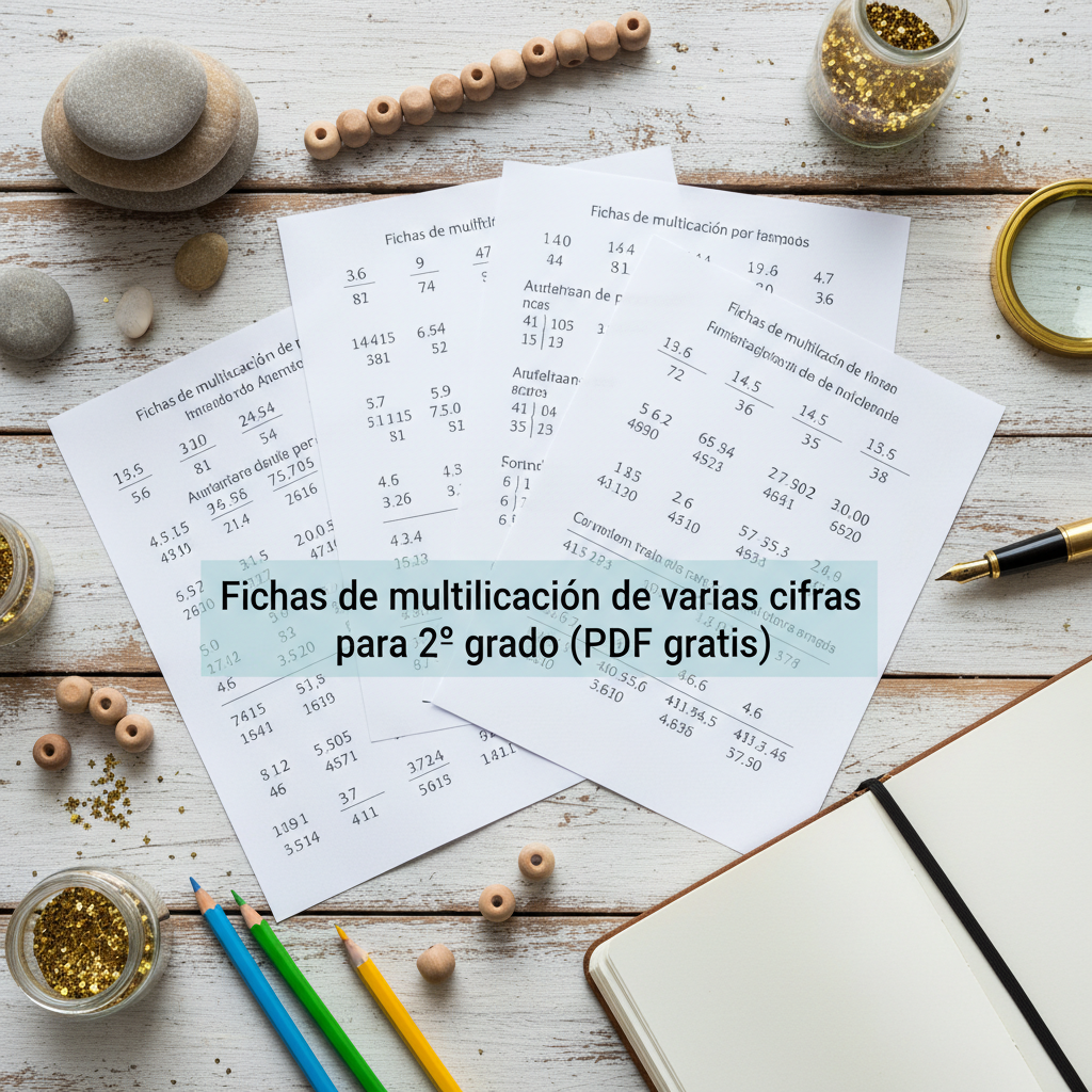 Multiplicación de varias cifras fichas: 10 ejercicios diarios — resultado