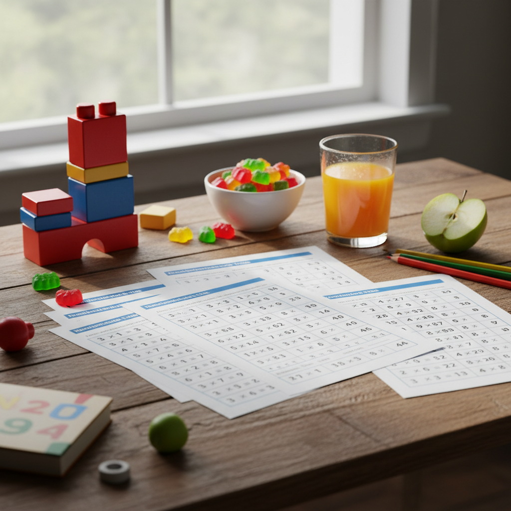 Tablas de multiplicar fichas de trabajo grado 3: Aprende en 14 días